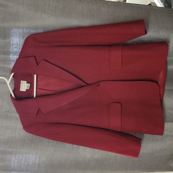 Women's vintage Preview Collection petites 100% wool red blazer/coat - Picture 1 of 5